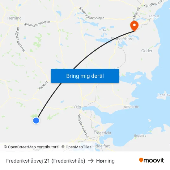 Frederikshåbvej 21 (Frederikshåb) to Hørning map