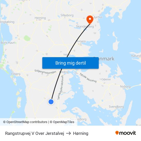 Rangstrupvej V Over Jerstalvej to Hørning map