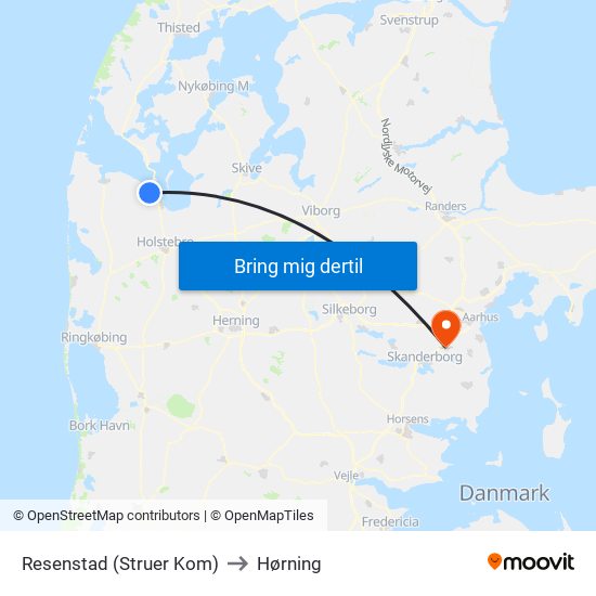 Resenstad (Struer Kom) to Hørning map