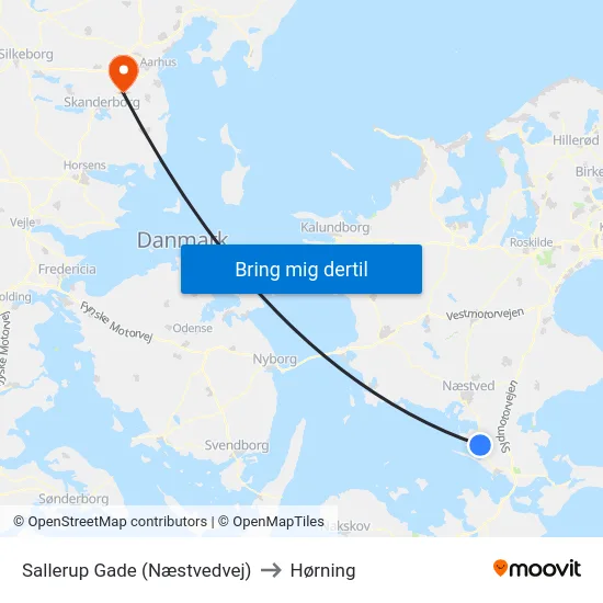 Sallerup Gade (Næstvedvej) to Hørning map