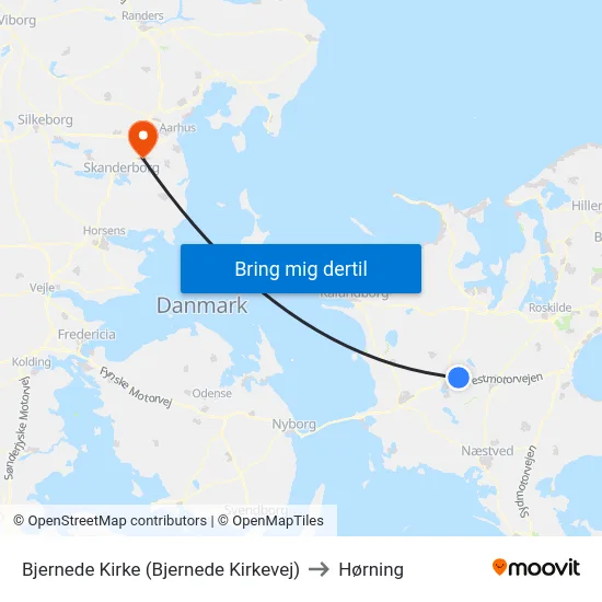 Bjernede Kirke (Bjernede Kirkevej) to Hørning map