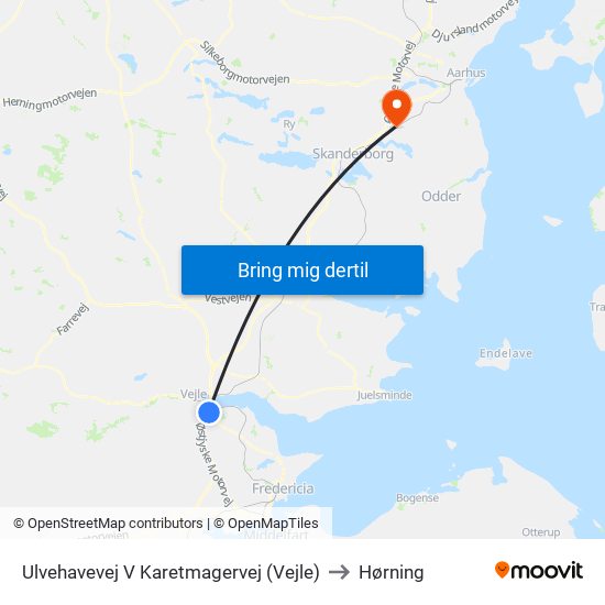 Ulvehavevej V Karetmagervej (Vejle) to Hørning map