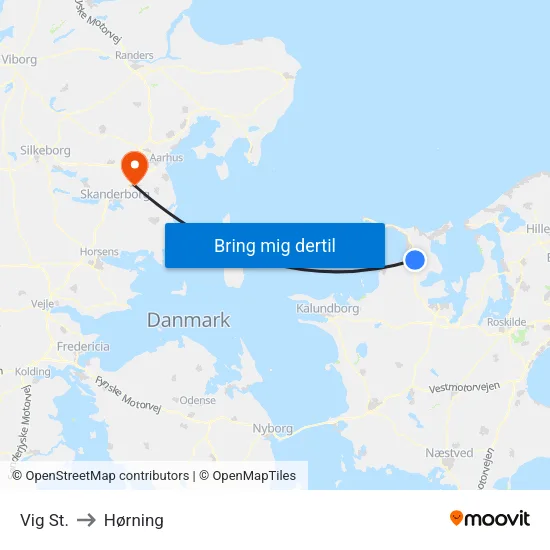Vig St. to Hørning map