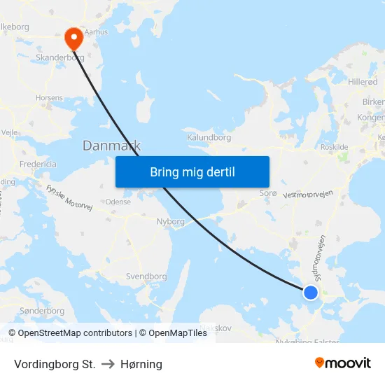 Vordingborg St. to Hørning map