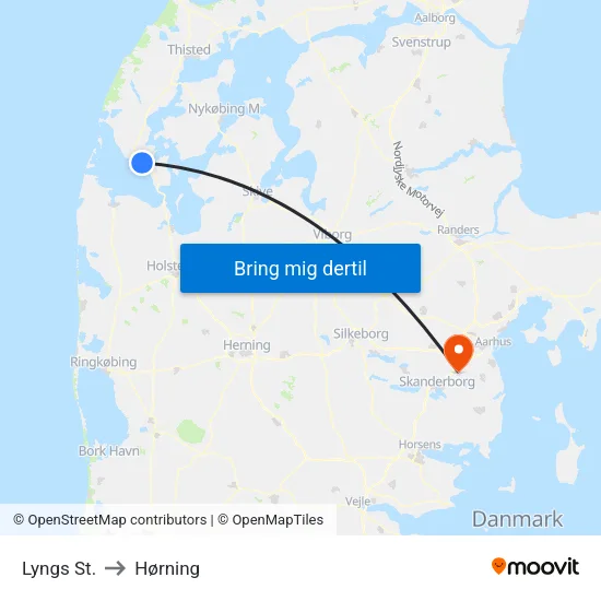 Lyngs St. to Hørning map