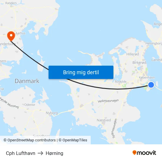 Cph Lufthavn to Hørning map