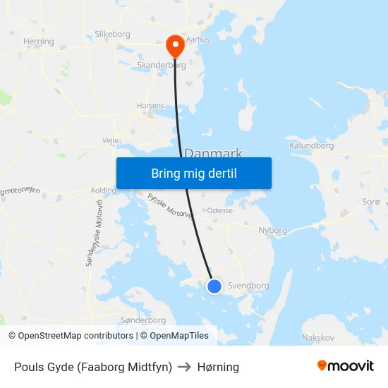 Pouls Gyde (Faaborg Midtfyn) to Hørning map