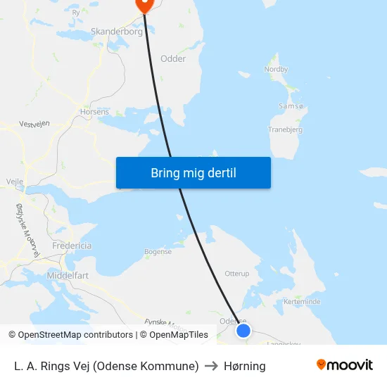 L. A. Rings Vej (Odense Kommune) to Hørning map
