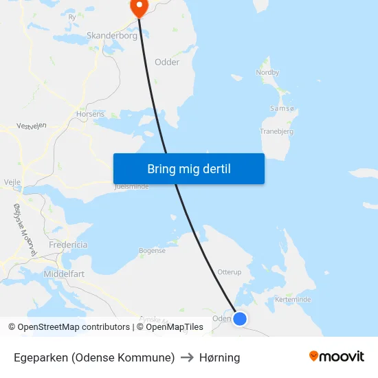 Egeparken (Odense Kommune) to Hørning map