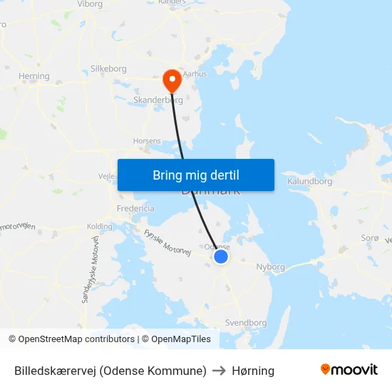 Billedskærervej (Odense Kommune) to Hørning map