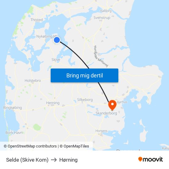 Selde (Skive Kom) to Hørning map