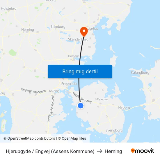 Hjerupgyde / Engvej (Assens Kommune) to Hørning map