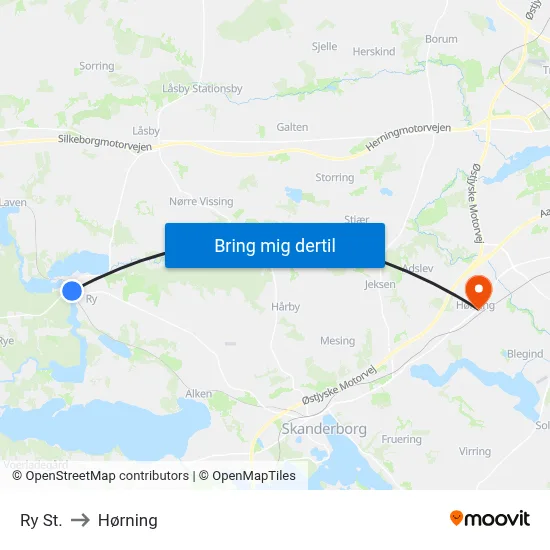 Ry St. to Hørning map