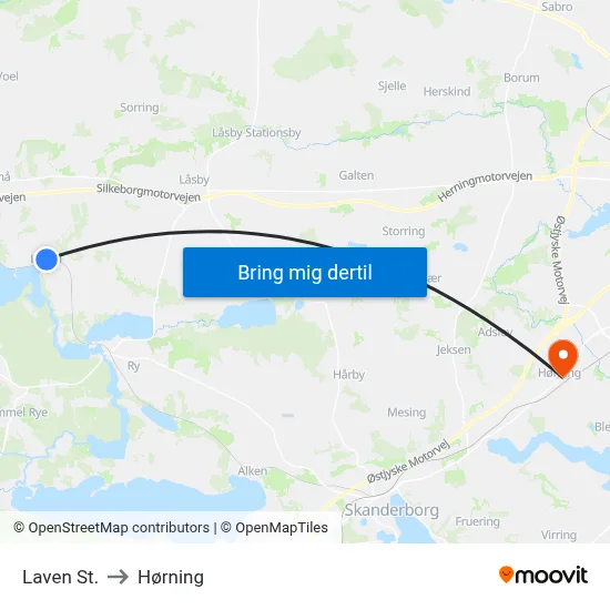 Laven St. to Hørning map