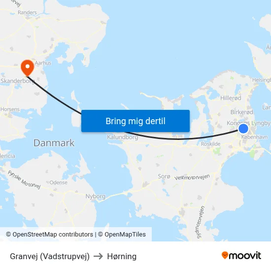 Granvej (Vadstrupvej) to Hørning map