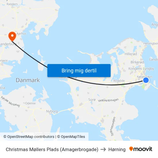 Christmas Møllers Plads (Amagerbrogade) to Hørning map