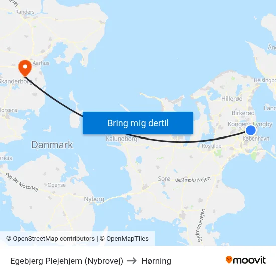 Egebjerg Plejehjem (Nybrovej) to Hørning map
