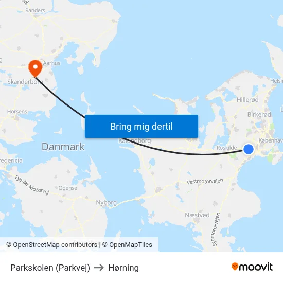 Parkskolen (Parkvej) to Hørning map