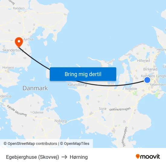 Egebjerghuse (Skovvej) to Hørning map