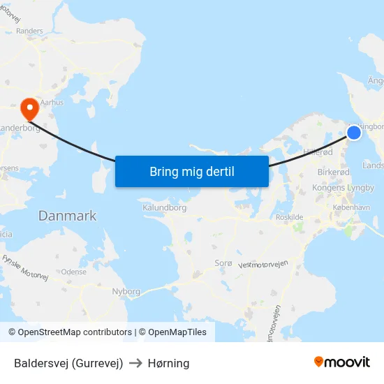 Baldersvej (Gurrevej) to Hørning map