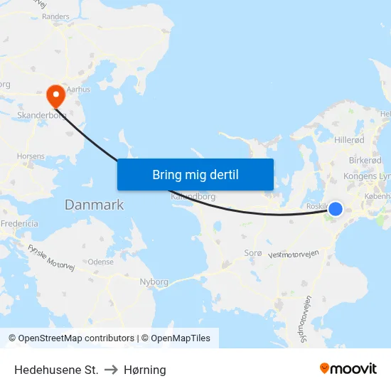 Hedehusene St. to Hørning map