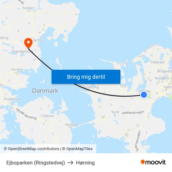 Ejboparken (Ringstedvej) to Hørning map