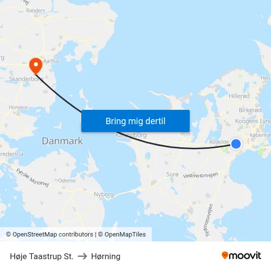 Høje Taastrup St. to Hørning map
