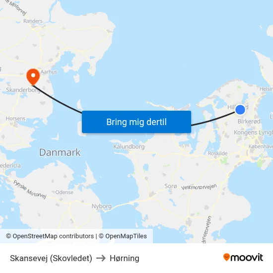 Skansevej (Skovledet) to Hørning map