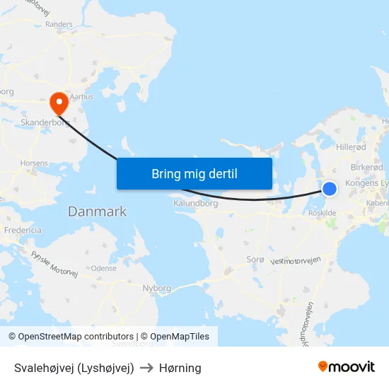 Svalehøjvej (Lyshøjvej) to Hørning map