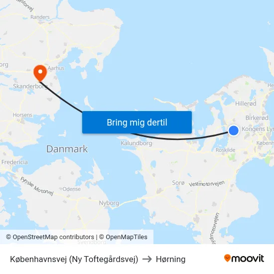 Københavnsvej (Ny Toftegårdsvej) to Hørning map