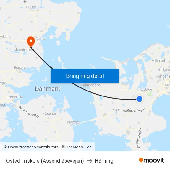 Osted Friskole (Assendløsevejen) to Hørning map