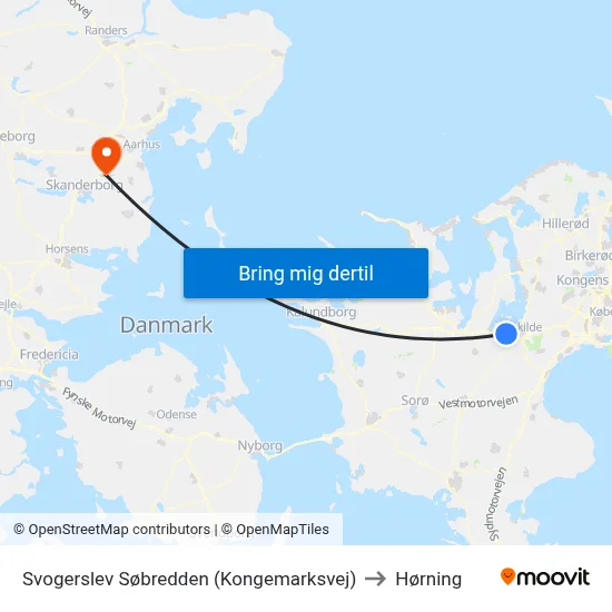 Svogerslev Søbredden (Kongemarksvej) to Hørning map