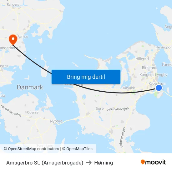Amagerbro St. (Amagerbrogade) to Hørning map