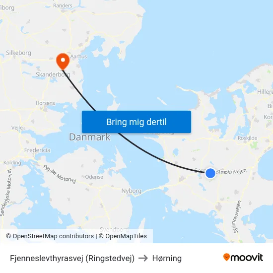 Fjenneslevthyrasvej (Ringstedvej) to Hørning map