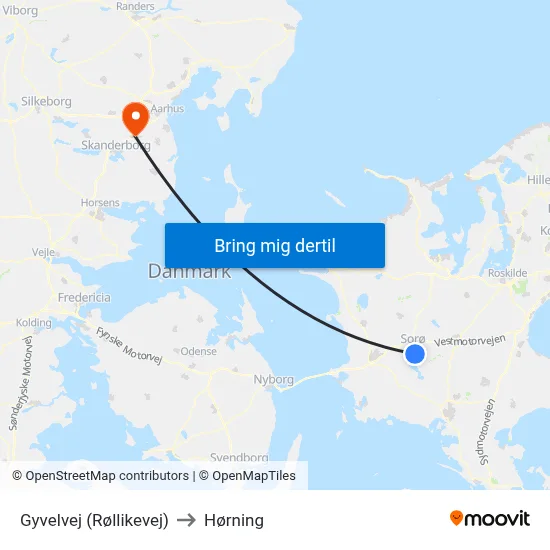 Gyvelvej (Røllikevej) to Hørning map