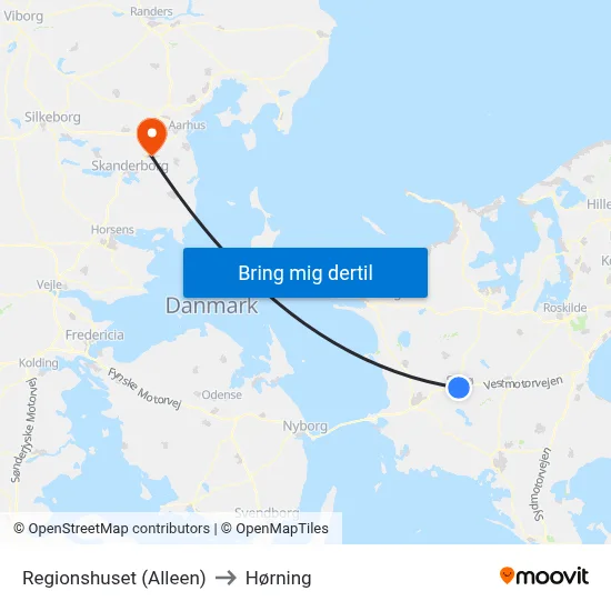 Regionshuset (Alleen) to Hørning map