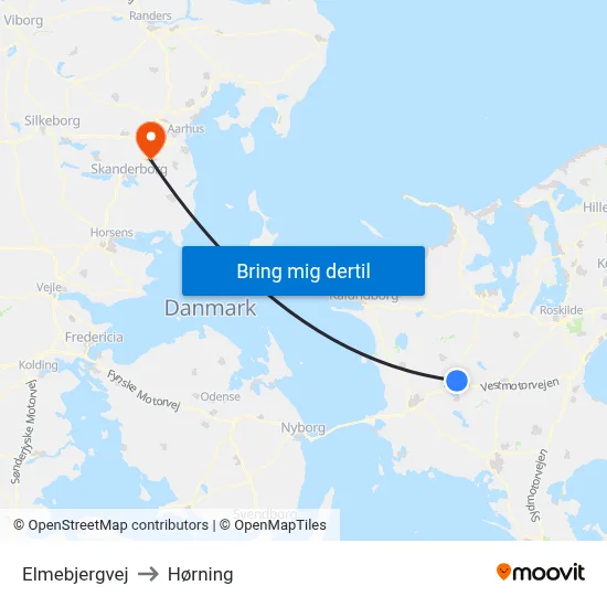 Elmebjergvej to Hørning map
