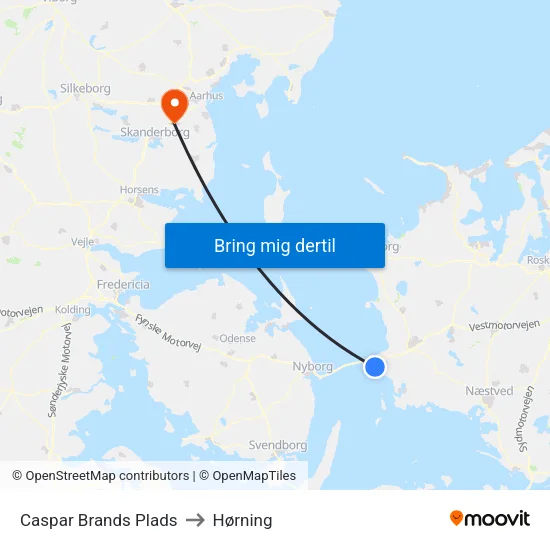 Caspar Brands Plads to Hørning map