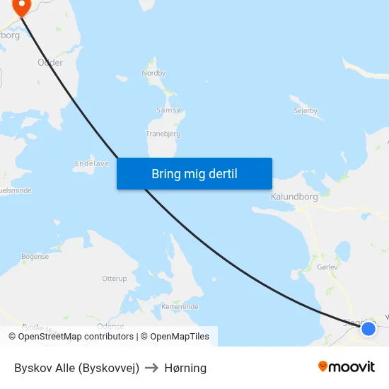 Byskov Alle (Byskovvej) to Hørning map