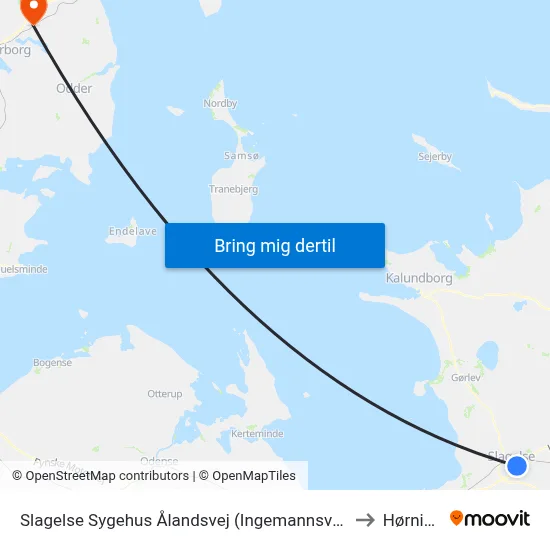 Slagelse Sygehus Ålandsvej (Ingemannsvej) to Hørning map