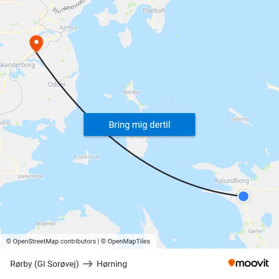 Rørby (Gl Sorøvej) to Hørning map