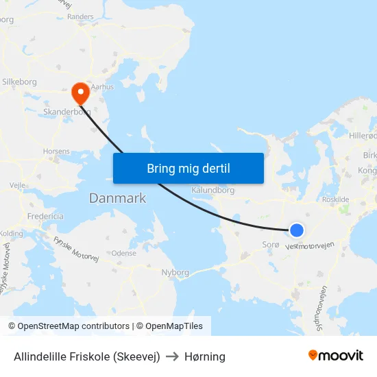 Allindelille Friskole (Skeevej) to Hørning map