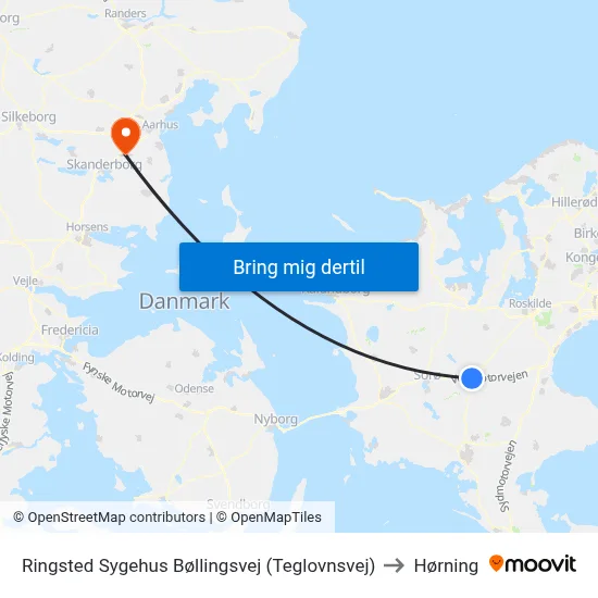 Ringsted Sygehus Bøllingsvej (Teglovnsvej) to Hørning map