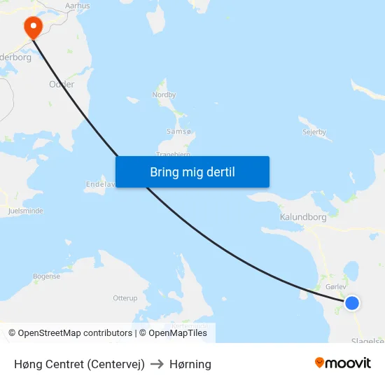 Høng Centret (Centervej) to Hørning map