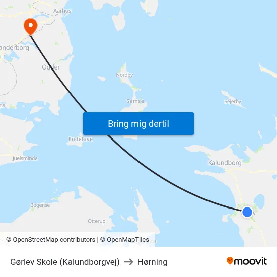 Gørlev Skole (Kalundborgvej) to Hørning map