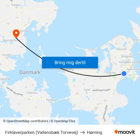 Firkløverparken (Vallensbæk Torvevej) to Hørning map