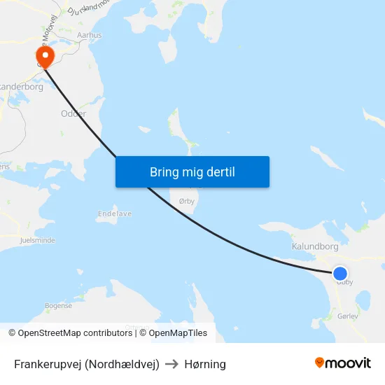 Frankerupvej (Nordhældvej) to Hørning map