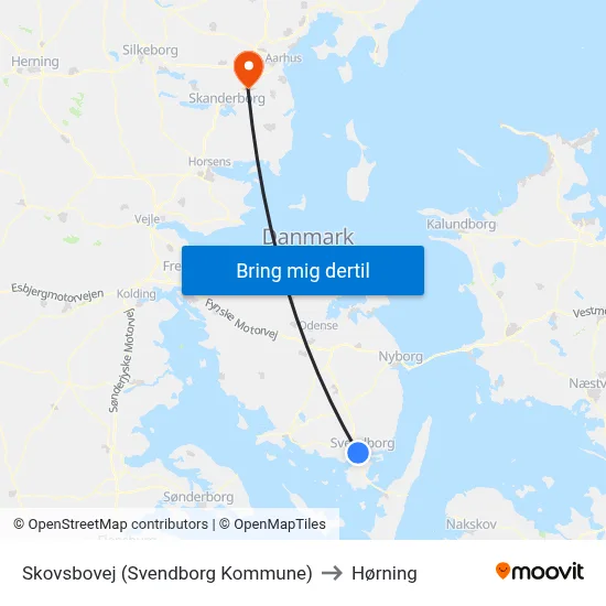 Skovsbovej (Svendborg Kommune) to Hørning map