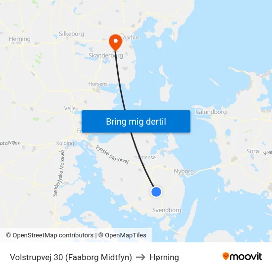 Volstrupvej 30 (Faaborg Midtfyn) to Hørning map
