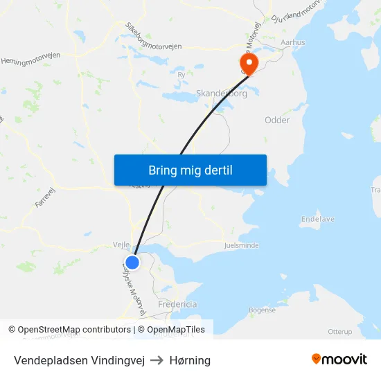 Vendepladsen Vindingvej to Hørning map